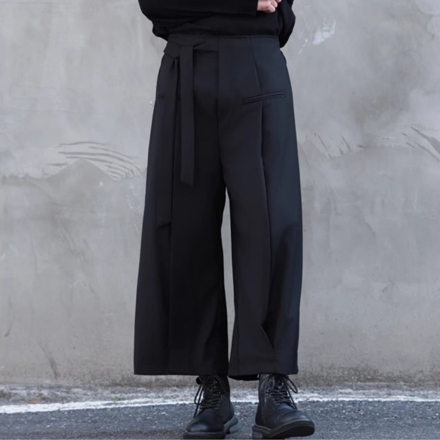 Tuck Cropped Wide Pants【TR3282】