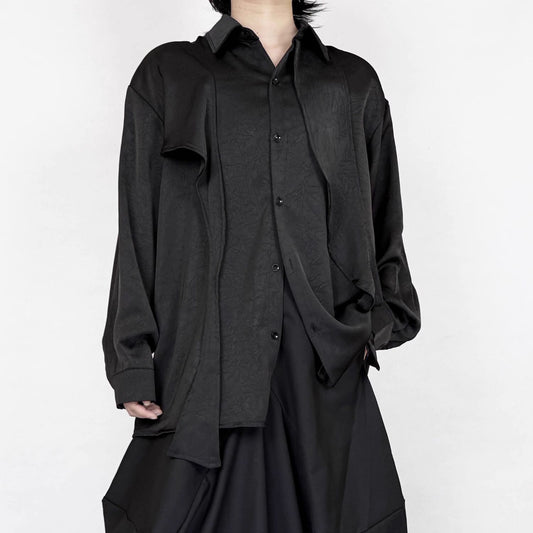 Asymmetry Loose Collared Shirt【TR3324】