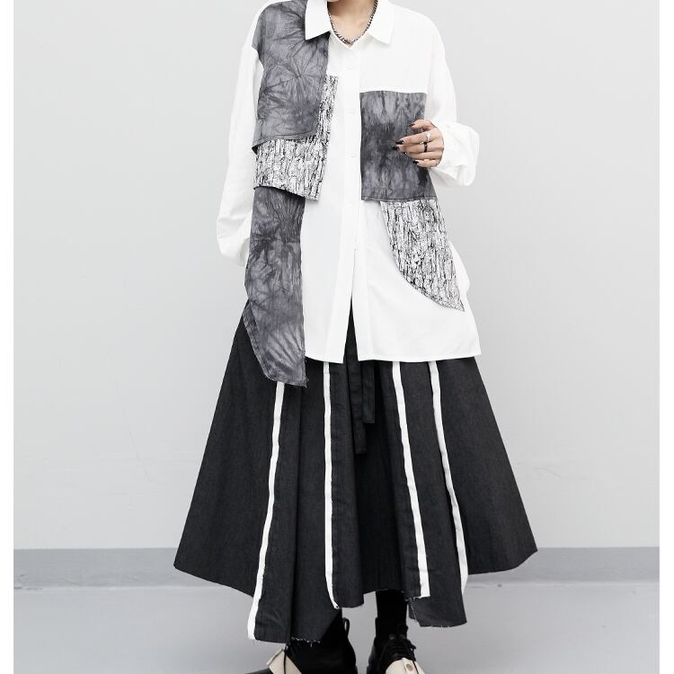 〈Unisex〉Patchwork Nichi Irregular Shirt【TR1324】