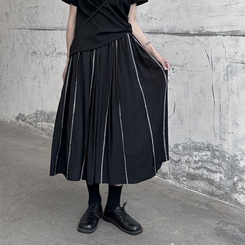 Bi-Color Pleats Skirt【TR3171】