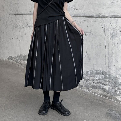 Bi-Color Pleats Skirt【TR3171】