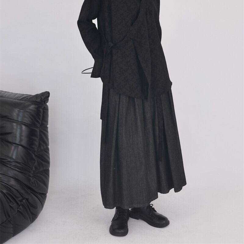 Denim Pleats Skirt【TR3176】