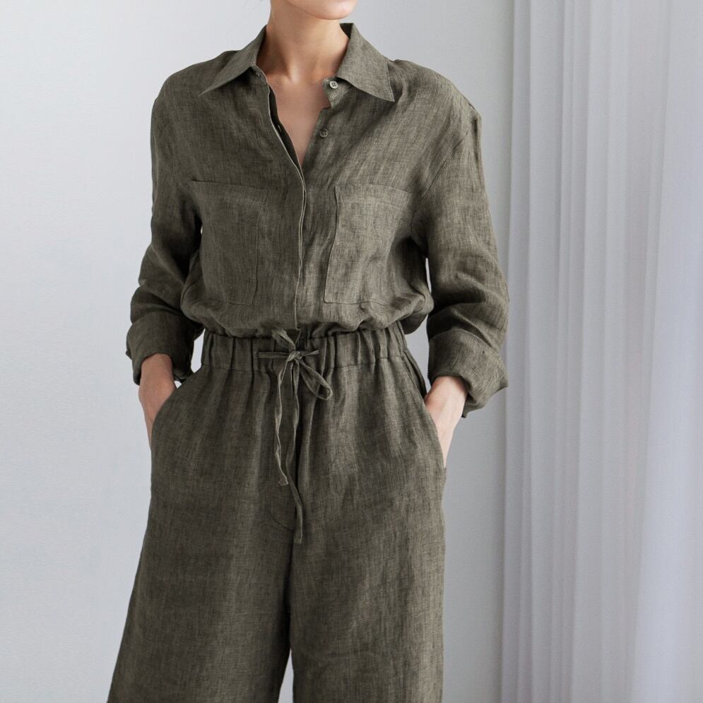 〈Unisex〉Wide Leg Jump Suit Setup【TR2880】