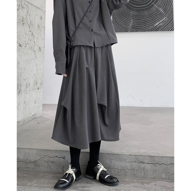Asymmetry Wool Skirt【TR3173】
