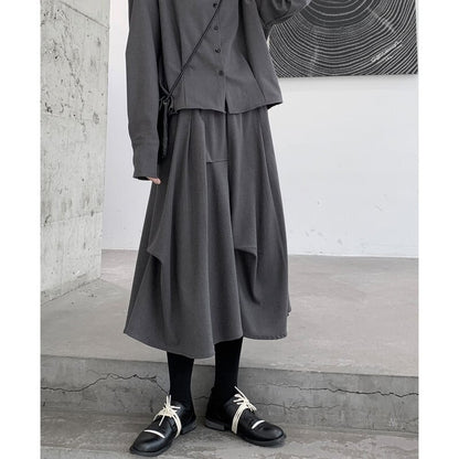 Asymmetry Wool Skirt【TR3173】