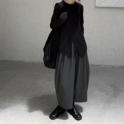 Asymmetry Slit T-Shirt【TR3141】