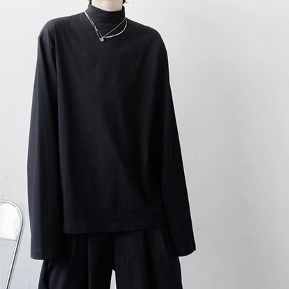 〈Unisex〉High-Neck Long-Sleeve T-Shirt【TR3325】