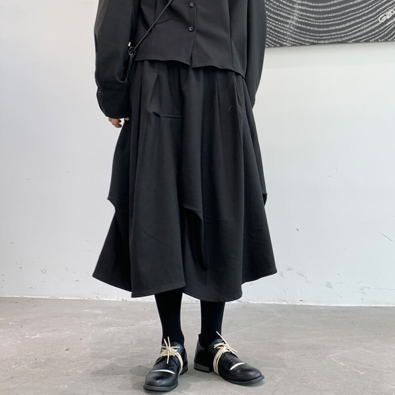 Asymmetry Wool Skirt【TR3173】