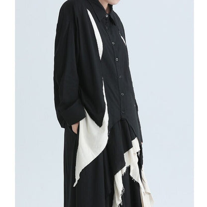 Ruffle Cut-Off Collared Shirt【TR3126】