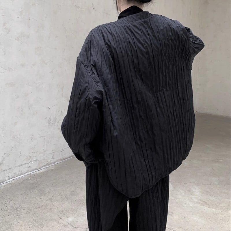 Pleats No-Collar Jacket【TR3244】