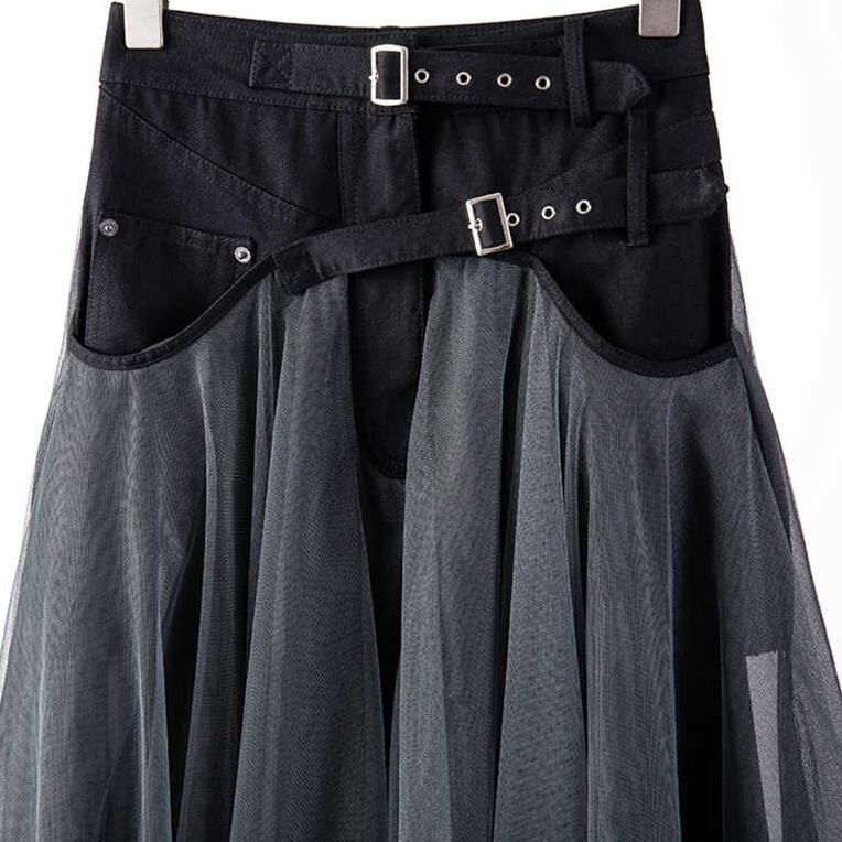 Mesh Tulle Belt Skirt【TR1308】