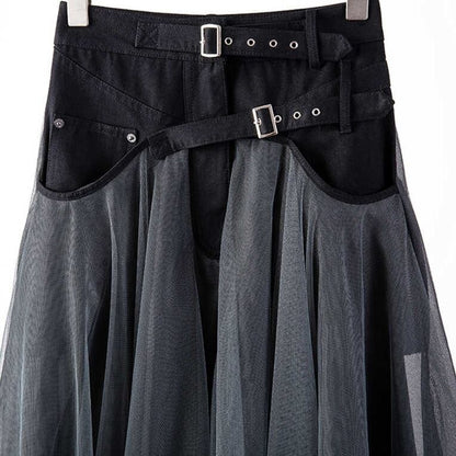Mesh Tulle Belt Skirt【TR1308】