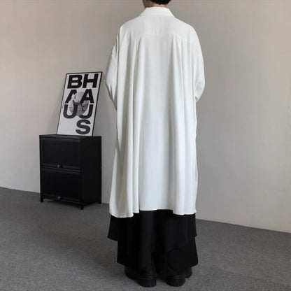 Flowy Long Collared Shirt【TR3372】