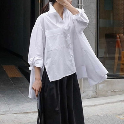 〈Unisex〉Asymmetrical Loose Shirt【TR3030】