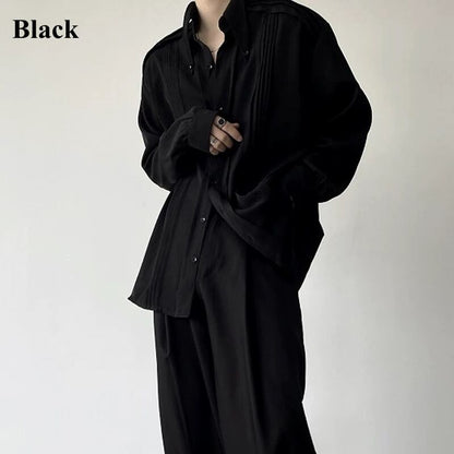 Modern Tuck-Pleat Collared Shirt【TR3340】