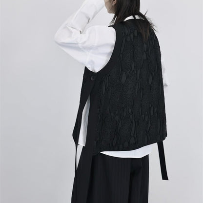 Retro Flower Embossed Vest【TR3239】