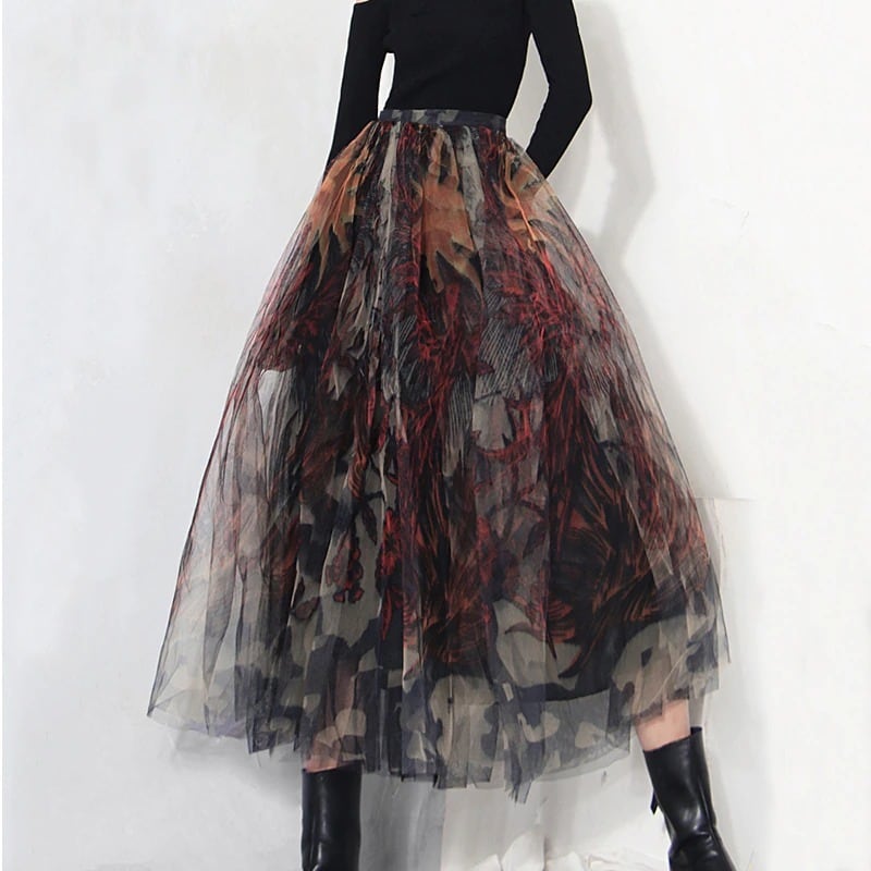 Tulle Lace Flower Skirt【TR1270】