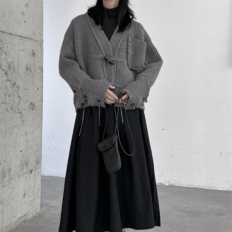 Damage Knit Short Jacket【TR3270】