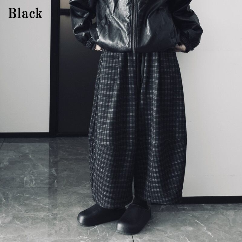 Barrel Plaid Pants【TR3191】