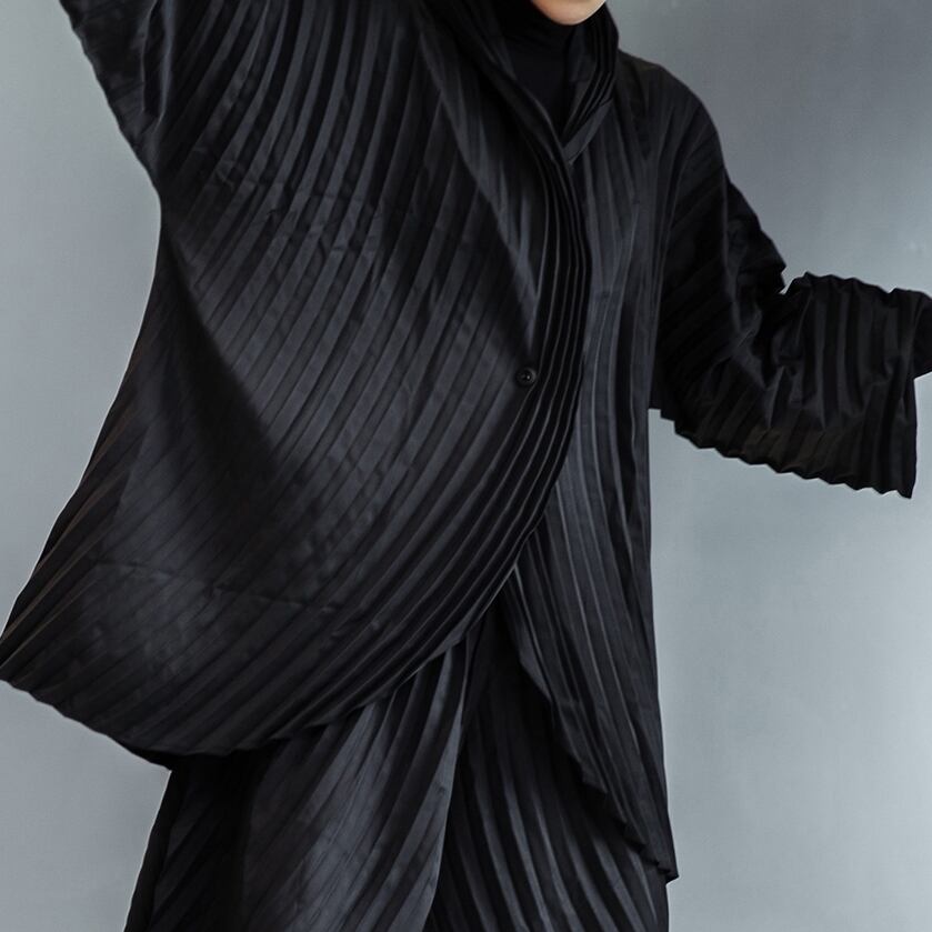 〈Unisex〉 Pleats Tops Wide-pants Set-up【TR1353】
