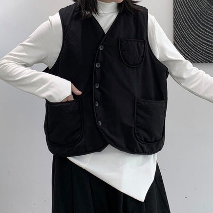Asymmetry Curve Vest【TR3234】