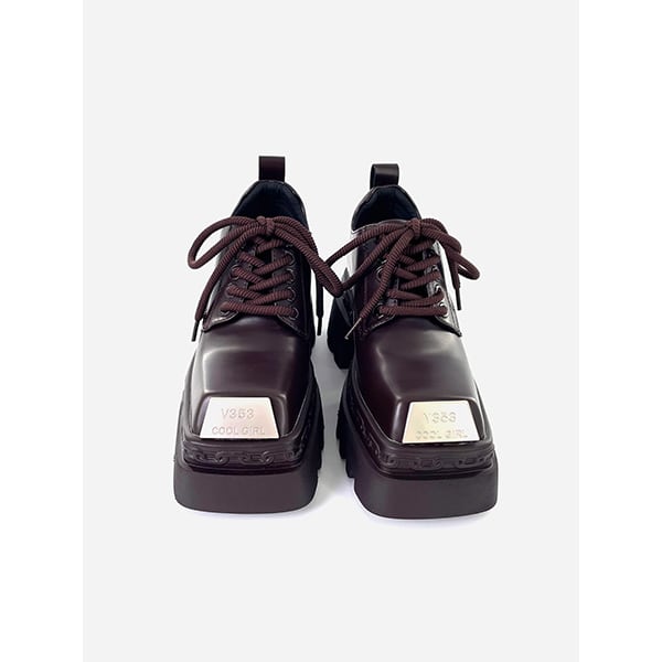 Metallic Square Foam Derby Shoes【TR3411】
