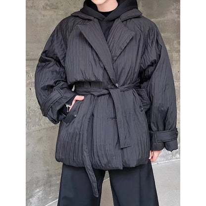 Crinkle Oversize Belted Jacket【TR3327】