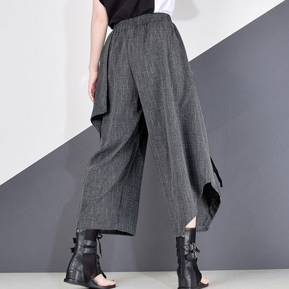 〈Unisex〉Wide Irregular Cropped Pants【TR1351】