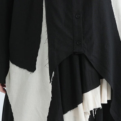 Ruffle Cut-Off Collared Shirt【TR3126】