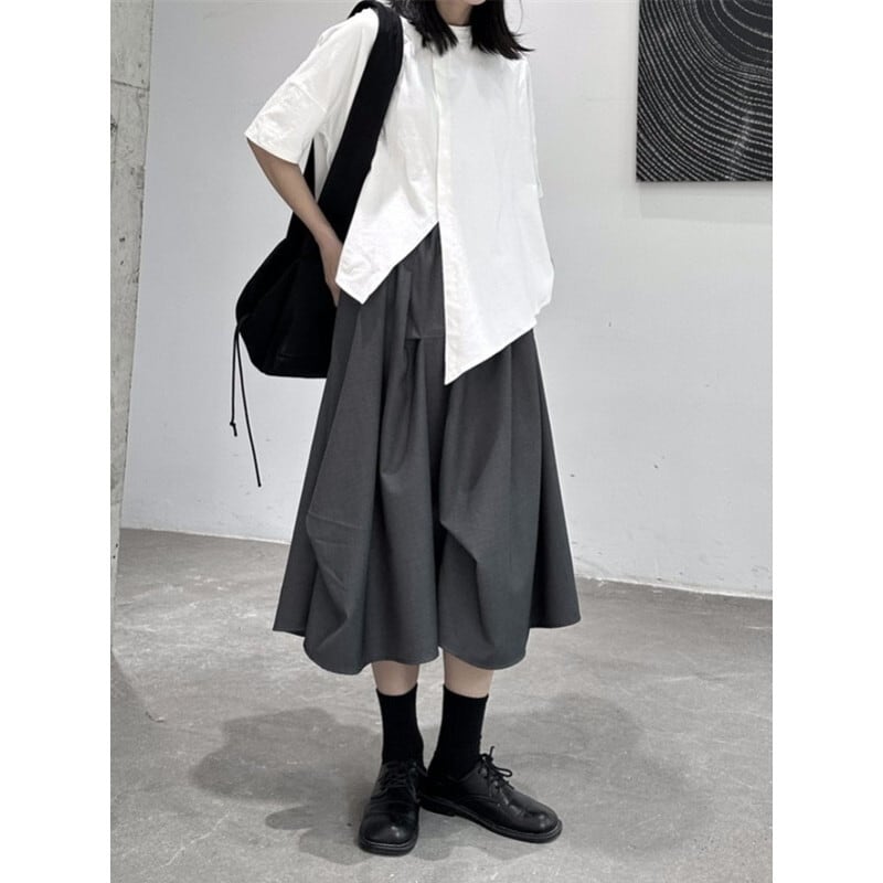 Drape High-Waist Skirt【TR3155】