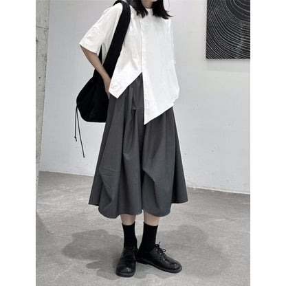 Drape High-Waist Skirt【TR3155】