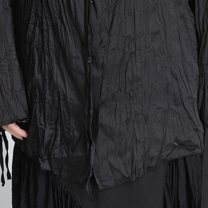 Crinkle Oversize Collared Shirt【TR3125】