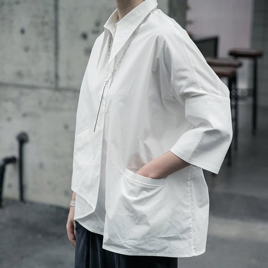 〈Unisex〉Wrap Nichi Irregular Shirt【TR1422】