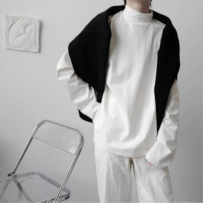 〈Unisex〉High-Neck Long-Sleeve T-Shirt【TR3325】