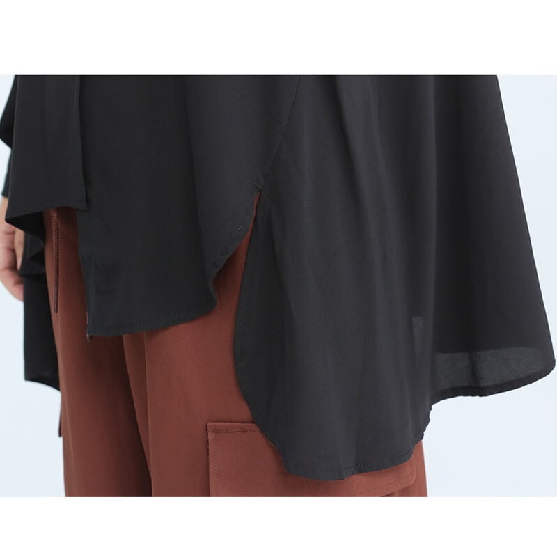 Asymemtry Pleats Collared Shirt【TR3136】