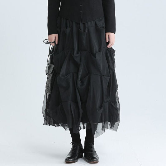 Asymmetry Tulle Skirt【TR3162】