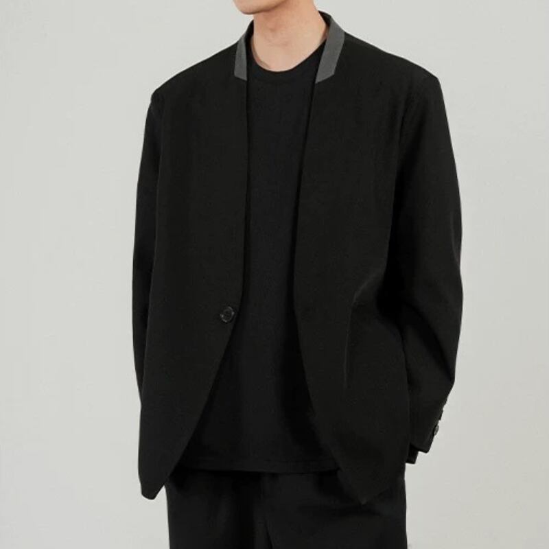 Contrast Collar Tailored Jacket【TR3330】