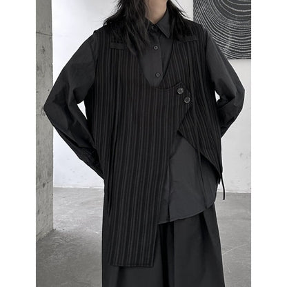 Asymmetry Stripe Vest【TR3240】