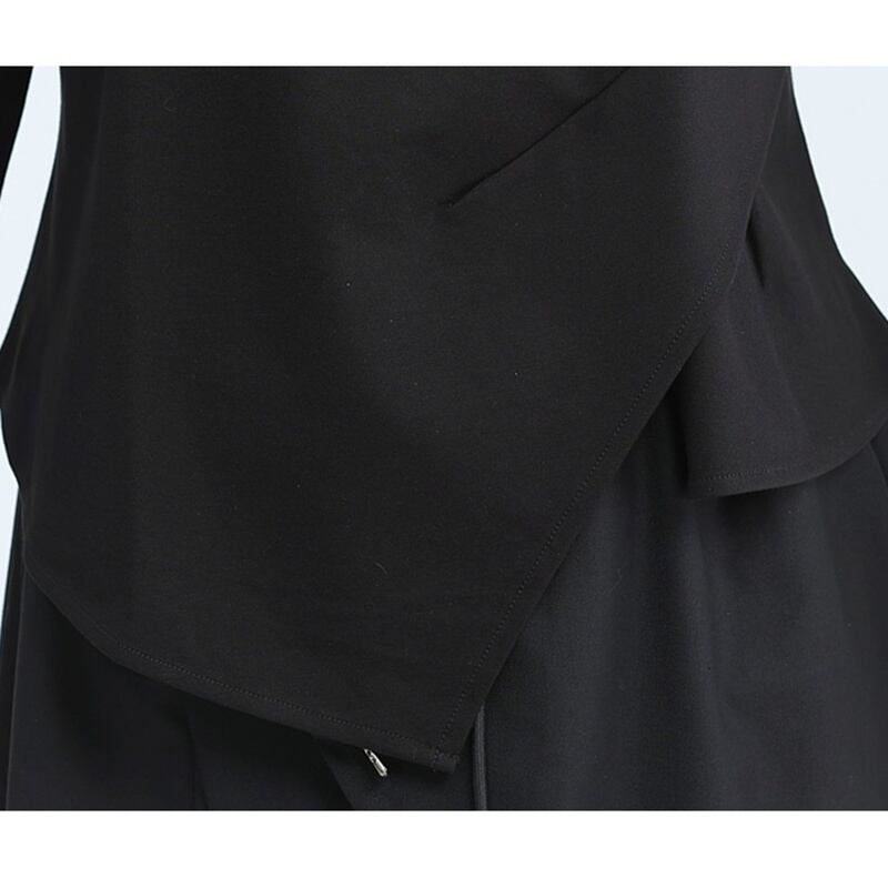 Asymmetry Side-Pleats T-Shirt【TR3148】