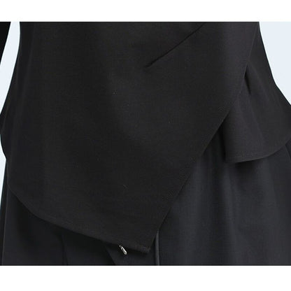 Asymmetry Side-Pleats T-Shirt【TR3148】