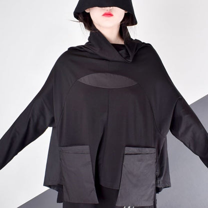 Stand Collar Patchwork T-Shirt【TR1409】