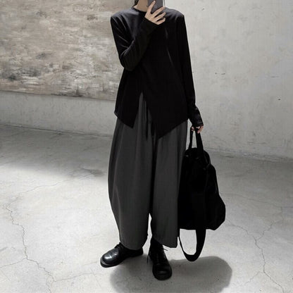 Asymmetry Slit T-Shirt【TR3141】