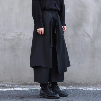 Layered-look Cropped Hakama Pants【TR3274】