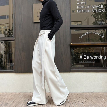 Design Tuck Belted Wide Pants【TR3315】