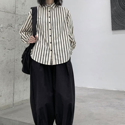 Stripe Retro Collared Shirt【TR3109】