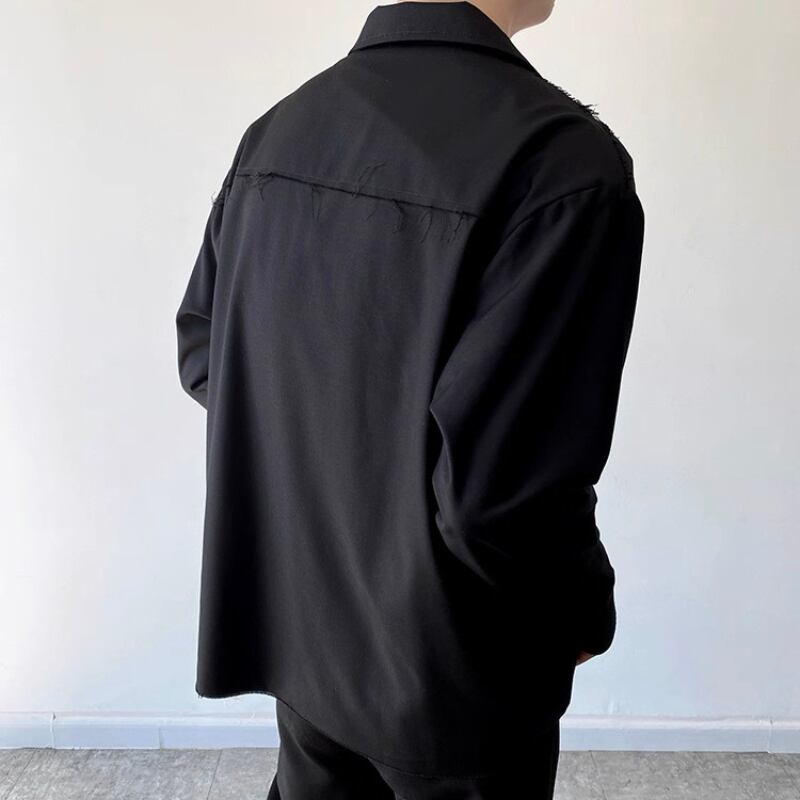 Frayed Contrast Panel Jacket【TR3341】