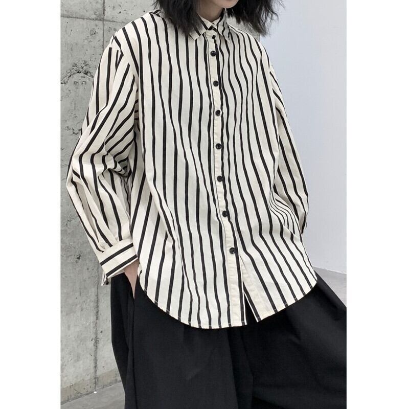 Stripe Retro Collared Shirt【TR3109】