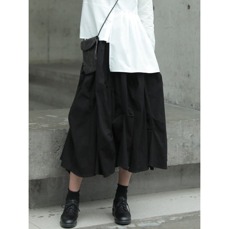 Asymmetry Gather Flare Skirt【TR3168】