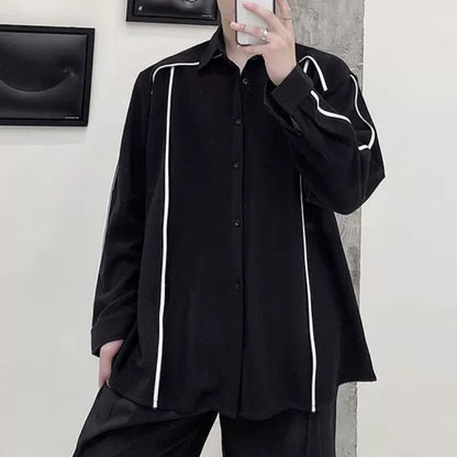 Contrast Piping Collared Shirt【TR3342】