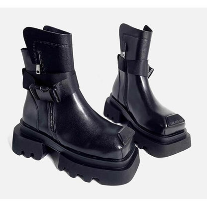 Square toe Combat Boots【TR3384】
